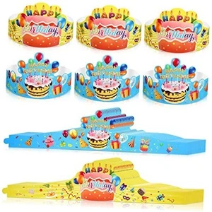 36 Pieces Birthday Crowns for Kids Paper Happy Birthday Hats Adjustable Family - Picture 1 of 8