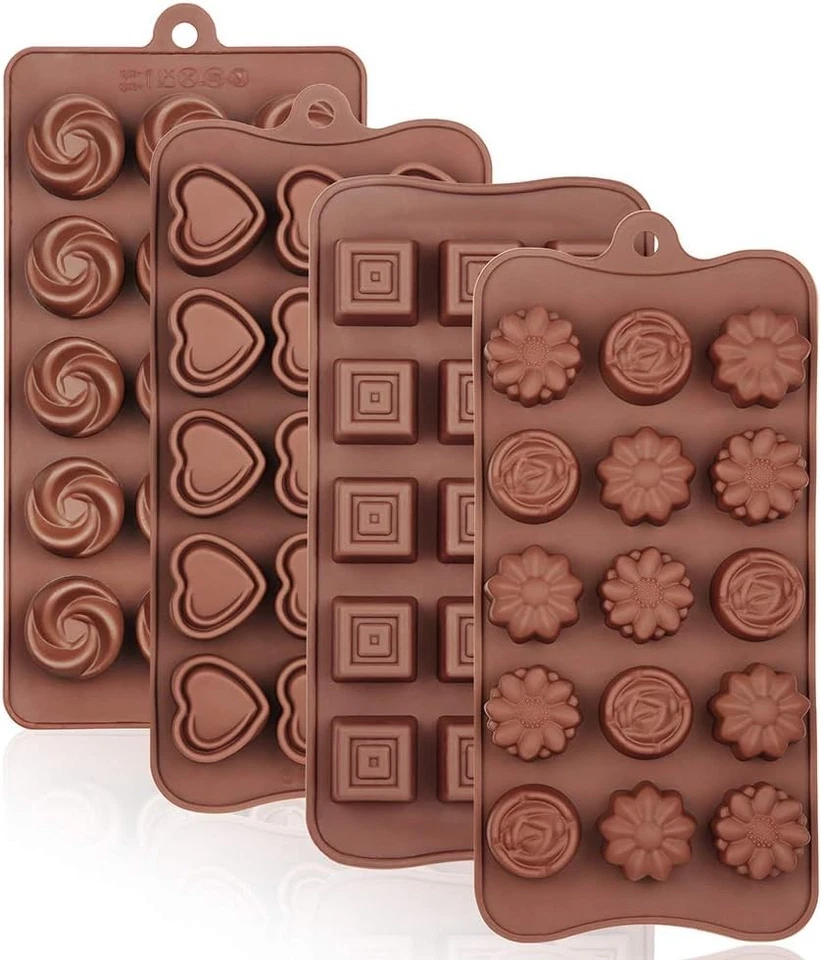 La chat 4 Packs Silicone Molds Chocolate Molds Food Grade no-stick Silicone ...