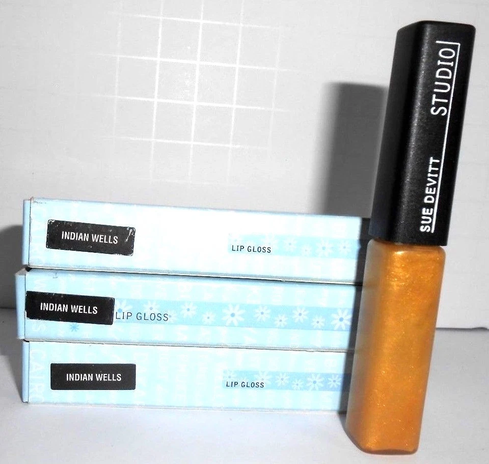 Лот из 3 Sue Devitt Studio блеск для губ .14 унций INDIAN WELLS (в коробке) мини - Изображение 1 из 1