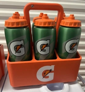 Gatorade Orange 6er Pack Sport Squeeze Wasserflaschenträger Halter mit 6 Flaschen - Bild 1 von 3