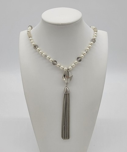 VETEMENTS Collana LOFT con perline e strass e perle finte dichiarazione extra lunga