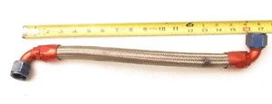 -12AN Stainless Hose line 17" Long  Reusable 90° & 90° fittings  alm#10 - Picture 1 of 3