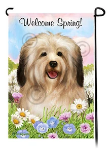 Welcome Spring Garden Flag - Cream Sable Havanese - Bild 1 von 1