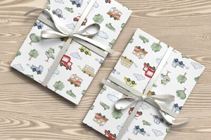 Childrens Cars Pattern Wrapping Paper Sheets Gaming Kids Birthdays Gift Wrap W12 - Picture 1 of 5