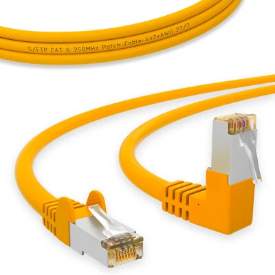 Cavo patch CAT 6 cavo di rete cavo angolare 90° Ethernet LAN cavo Internet DSL - Immagine 1 di 4