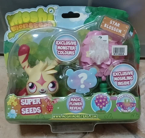 NEW Moshi Monsters Super Seeds Yellow Red Katsuma & Pink Star Blossom NIB Cover