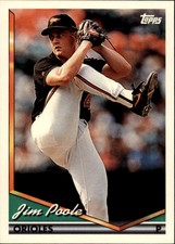 1994 Topps Baltimore Orioles Baseball Card #449 Jim Poole