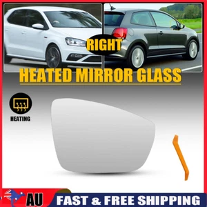Right Driver Side Mirror Glass For VW POLO 2010-17 Convex Heated with Base - Picture 1 of 11
