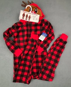 New Kids Boys Girls Matching Reindeer One Piece Pajamas Outfit Christmas - Picture 1 of 4