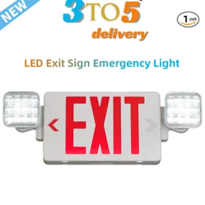 LED Ausgang mit Notbeleuchtung mit zwei verstellbaren Köpfen, rote Buchstaben, 120-277VAC - Bild 1 von 22