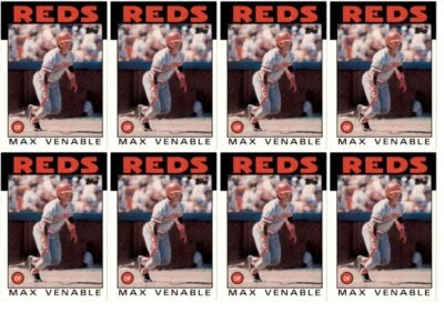 (8) 1986 Topps #428 Max Venable Cincinnati Reds Card Lot - Image 1 of 2