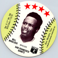 1977 MSA Customized Discs BILL MADLOCK San Francisco GIANTS faint stain FREEShip