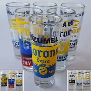 6 Vintage Corona Extra Mexico 4 Zoll Schnapsbrille. Cabo Cancun Carmen Cozumel. Bierclub - Bild 1 von 10