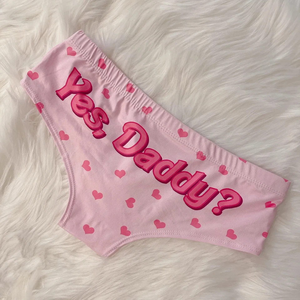 Sex Girl Pink Yes Daddy Briefs Thong Panties Underwear Knicker Hot Butt Lingerie - Image 1 of 4