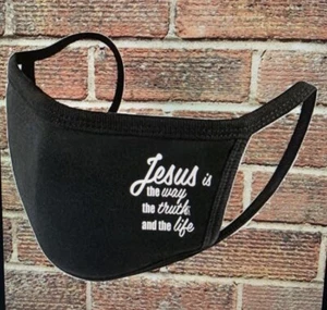Bibelvers Gesichtsmaske/Baumwolle/schwarz/biblische Gesichtsmaske/christliche Gesichtsmaske - Bild 1 von 1