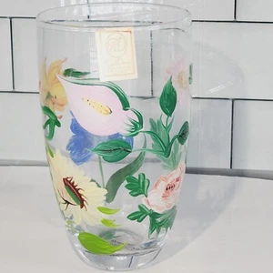 Royal Danube Hand Painted Floral Butterfly Crystal Drinking Glass. New Condition - Picture 1 of 6