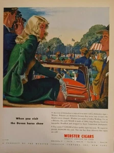 1947 vintage Webster cigars print ad. Post World War II. - Bild 1 von 1