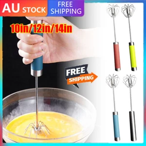 Semi-Auto Egg WhiSW Hand Push Egg Beater Stainless Steel Blender Mixer Whisk - Picture 1 of 23