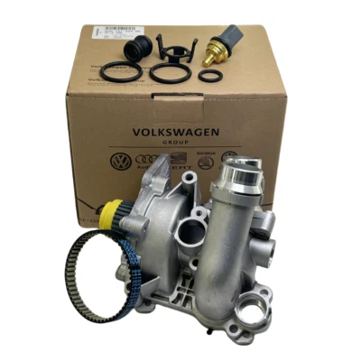 Water Pump Thermostat Assembly For VW Passat Audi A4 A5 A6 1.8T 2.0T 06H121026CF - Image 1 of 4