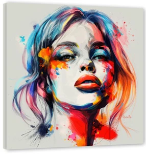 Milly art Face Abstrakt Pop Modern Bild Top Wandbild Aktuell Kunst FC36 - Picture 1 of 2