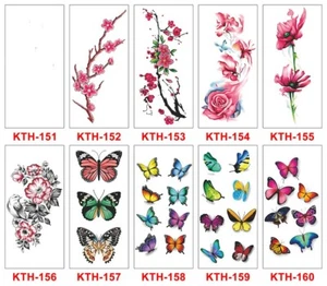 8 Sheets Woman Butterfly Waterproof Body Temporary Tattoos Stickers US Seller - Picture 1 of 1