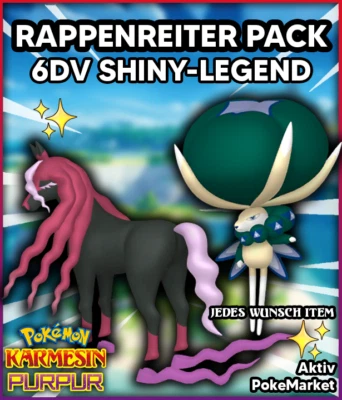 RAPPENREITER PACK ✨ SHINY 6DV ✨ Pokemon Karmesin und Purpur Lvl 100 Battle Ready - Bild 1 von 4