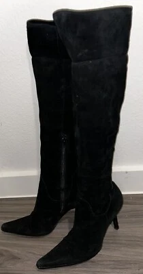 Diba Suede Knee High Heeled Boots Y2K Style Sz 7.5B - Image 1 of 4