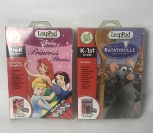 *New* Disney Princess Stories & Ratatouille Leap Frog Pre-Read Book & Cartridge - Picture 1 of 5