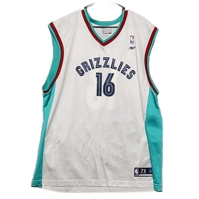 NBA Pau Gasol Memphis Grizzlies #16 Reebok Team Apparel Jersey 2XL White Teal  - Image 1 of 4