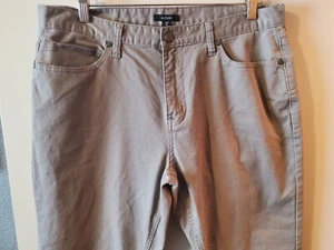 Alfani Mens Chino Stretch Pants Brown/Gray Work Business Casual 34WX30L VGUC - Picture 1 of 9