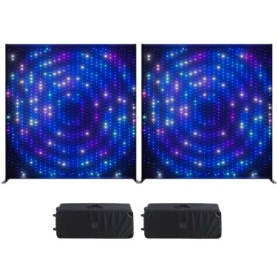 Twinkly Lightwall 8,2 x 8,9 pies LED sonido telón de fondo activo fachada, par de fundas de pie Foto 1 de 4