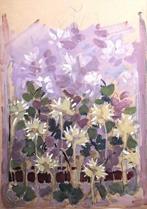 Jules CHADEL - [Ornement floral]. GOUACHE SUR PAPIER. Flowers. - Imagen 1 de 3