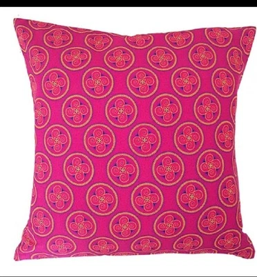 2 Cotton South African Designer Hand Printed Pillow Cover Vibrant Whimsical  18” - Image 1 of 4