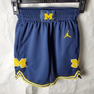 Nike Jordan Shorts Boys S Blue Michigan Wolverines Basketball Baggy Athletic - Picture 1 of 11