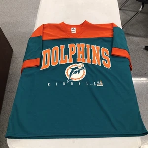 Vintage 1996 Miami Dolphins Riddell Shirt Mens Size XL Green Orange Graphic USA - Picture 1 of 13