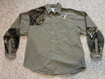 Camisa Columbia Caza Oliva Camuflaje Pato Roble Musgo Manga Larga - Talla XXL Foto 1 de 4