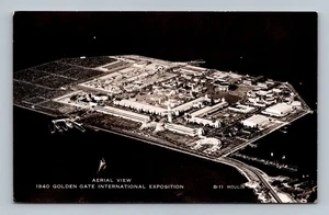 1940 Golden Gate Internationale Ausstellung Luftaufnahme Postkarte - Bild 1 von 2
