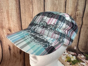 Gorra de mujer Harley-Davidson ajustable multicolor a cuadros con gráficos 2011 - Imagen 1 de 10