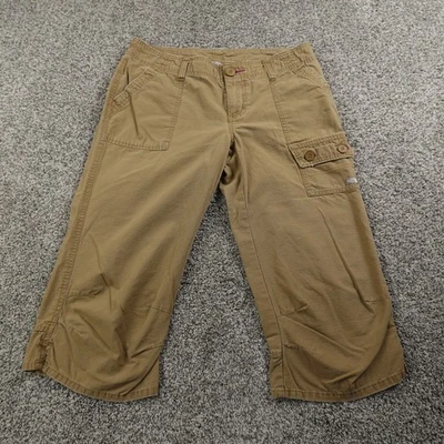 North Face 裤子女式 12 棕色防撕裂工装实用户外远足卡普里作物 — 第 1/4 张图片