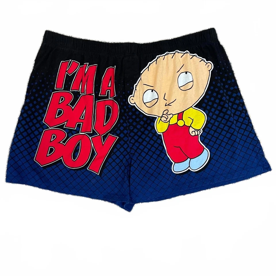 Calzoncillos boxer de colección Family Guy Stewie Griffin "I'M A BAD BOY" azules y negros talla XL  Foto 1 de 3