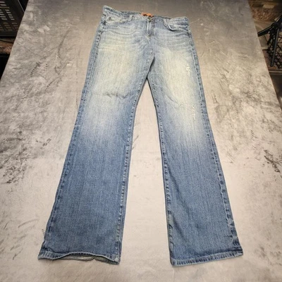 Vigoss Jeans Womens 13 Blue Distressed Bootcut Mid Rise Stretch Denim Pants - Image 1 of 4