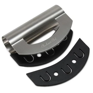 Checkered Chef Mezzaluna Salatzerkleinerer - Edelstahl Wippmesser für - Bild 1 von 9