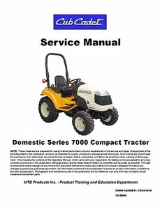 Cub Cadet 7000 Domestic Series Manuale di servizio compatto - Foto 1 di 2