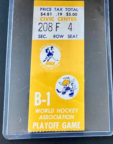 Minnesota Fighting Saints 1973 playoff ticket stub  WHA Cover