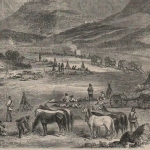 Guerre en Amérique - Avant-postes armée séparatiste - - Gravure de presse 1861 - Picture 1 of 2