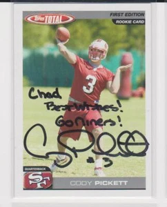 CODY PICKETT SAN FRANCISCO 49ERS PERSONALIZED AUTOGRAPHED CARD - Picture 1 of 1