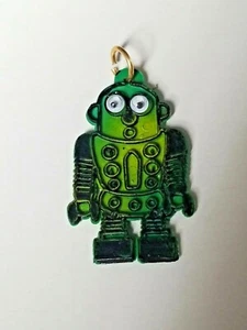 De colección googly eye ROBOT VERDE LLAVERO / Robot colgante o llavero 1.75" vinilo ~ Ray Rohr - Imagen 1 de 4
