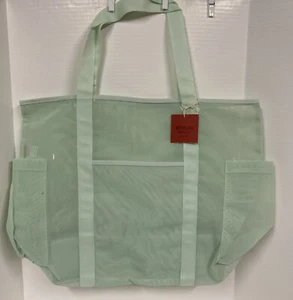 Women's Mesh Beach Tote - Mossimo Supply Co. Bag Purse Large Aqua - Picture 1 of 7