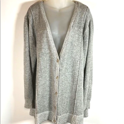 Cárdigan suéter Lane Bryant para mujer talla 22/24 cuello en V abotonado gris tejido Foto 1 de 4