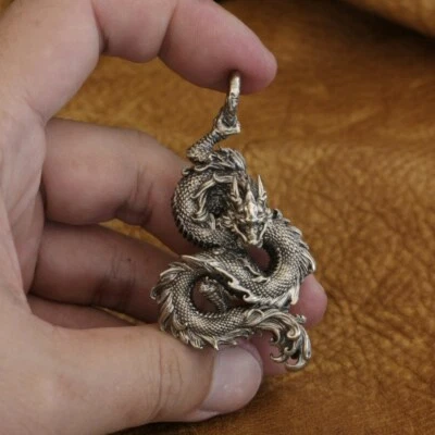 Cuproníquel Dragón Chino Colgante Motociclista Punk Animal Joyería CP217D GC Foto 1 de 4